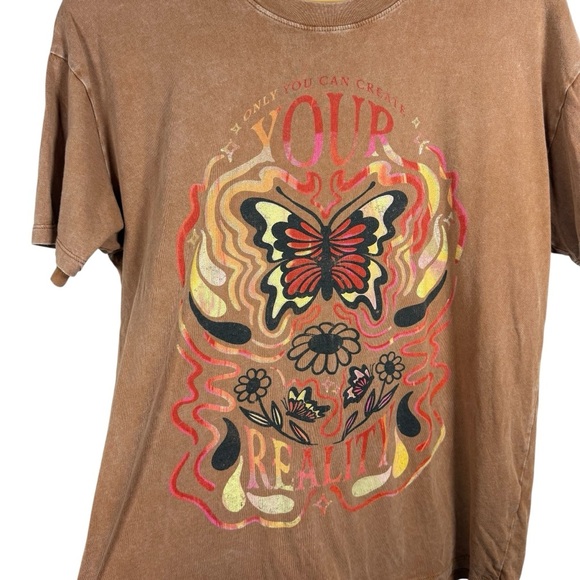 Hollister Women’s Oversized Graphic Butterfly Tee Brown/Red Multi Size S - Picture 6 of 6